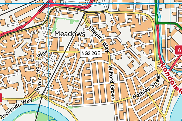 NG2 2GE map - OS VectorMap District (Ordnance Survey)