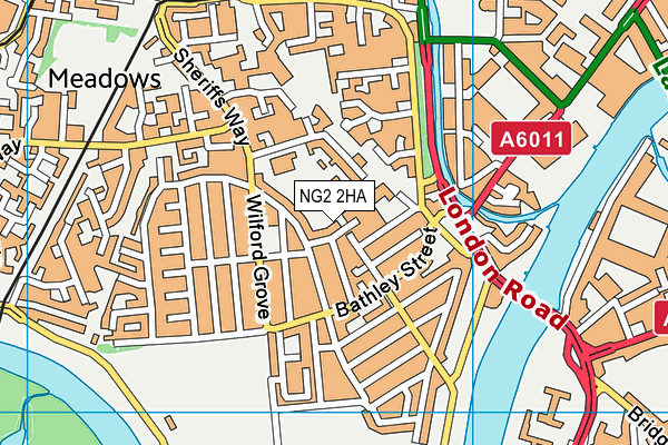 NG2 2HA map - OS VectorMap District (Ordnance Survey)