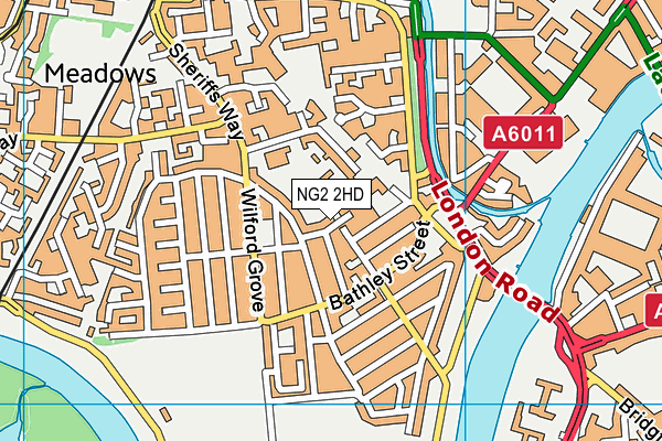 NG2 2HD map - OS VectorMap District (Ordnance Survey)