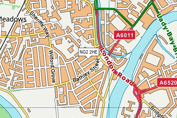 NG2 2HE map - OS VectorMap District (Ordnance Survey)