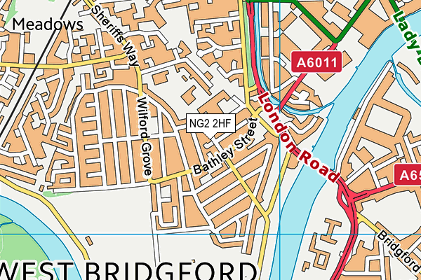 NG2 2HF map - OS VectorMap District (Ordnance Survey)