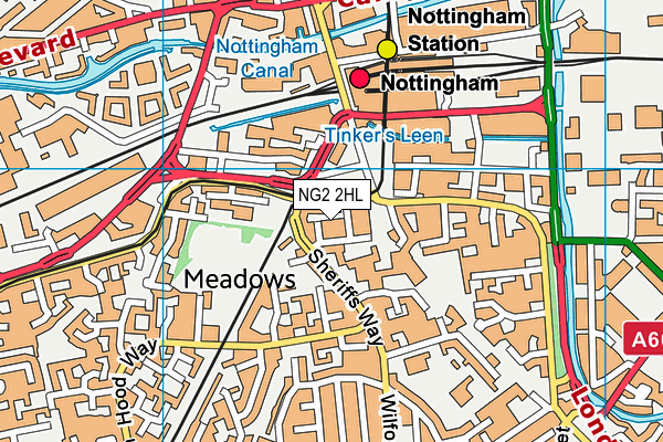 NG2 2HL map - OS VectorMap District (Ordnance Survey)