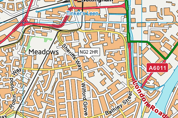 NG2 2HR map - OS VectorMap District (Ordnance Survey)