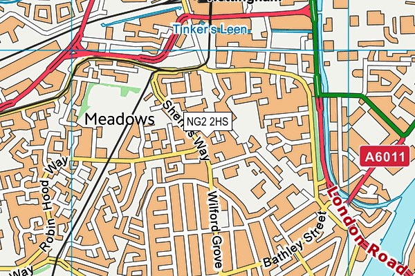 NG2 2HS map - OS VectorMap District (Ordnance Survey)