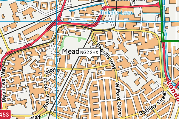 NG2 2HX map - OS VectorMap District (Ordnance Survey)