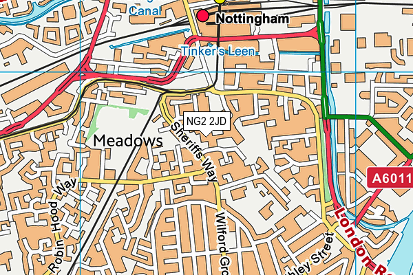 NG2 2JD map - OS VectorMap District (Ordnance Survey)