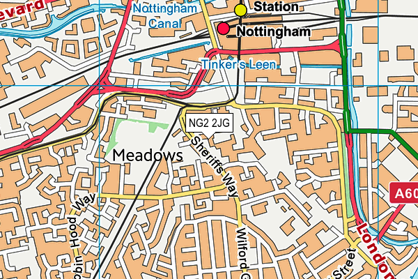 NG2 2JG map - OS VectorMap District (Ordnance Survey)