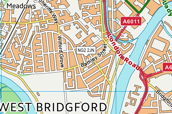 NG2 2JN map - OS VectorMap District (Ordnance Survey)