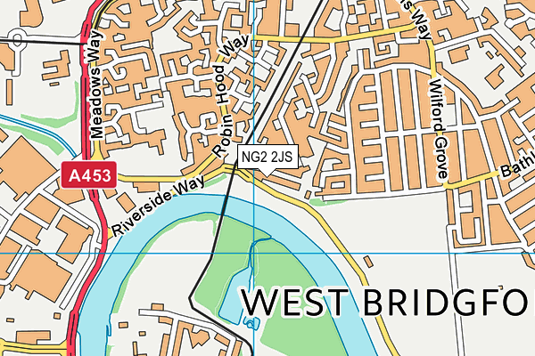 NG2 2JS map - OS VectorMap District (Ordnance Survey)