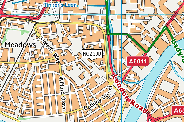 NG2 2JU map - OS VectorMap District (Ordnance Survey)