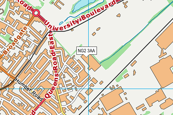 NG2 3AA map - OS VectorMap District (Ordnance Survey)
