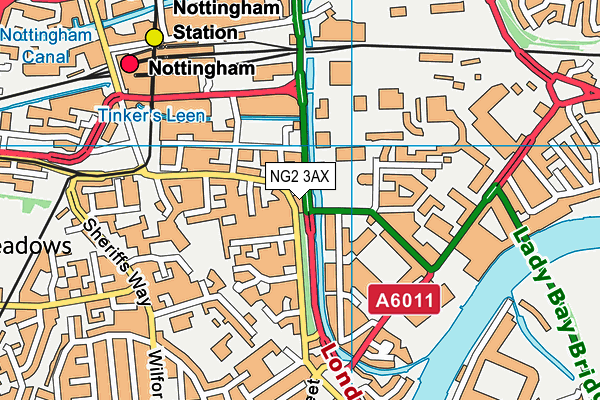 NG2 3AX map - OS VectorMap District (Ordnance Survey)