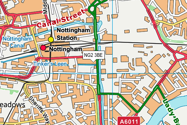 NG2 3BE map - OS VectorMap District (Ordnance Survey)