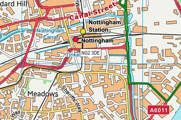 NG2 3DE map - OS VectorMap District (Ordnance Survey)