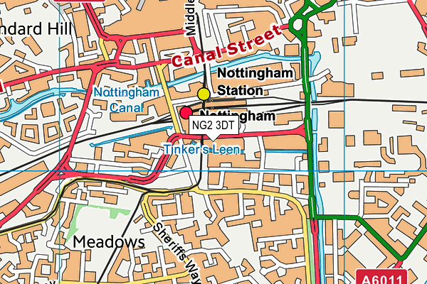 NG2 3DT map - OS VectorMap District (Ordnance Survey)