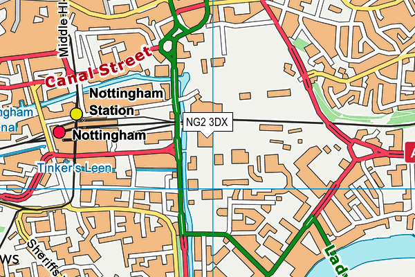 NG2 3DX map - OS VectorMap District (Ordnance Survey)