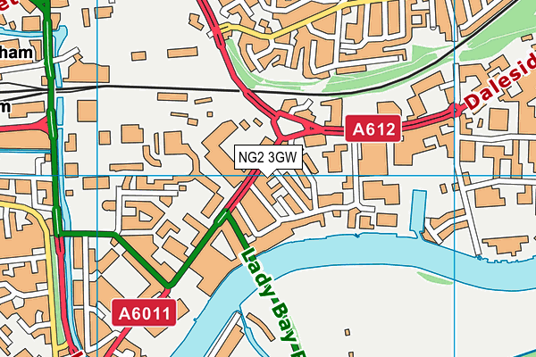 NG2 3GW map - OS VectorMap District (Ordnance Survey)