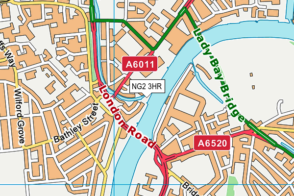 NG2 3HR map - OS VectorMap District (Ordnance Survey)