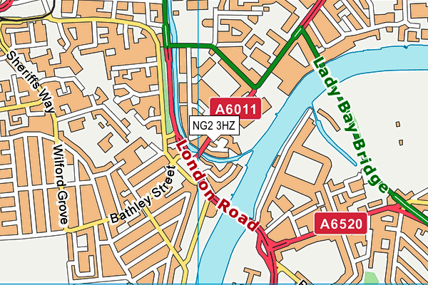 NG2 3HZ map - OS VectorMap District (Ordnance Survey)