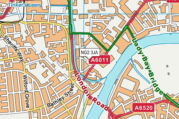 NG2 3JA map - OS VectorMap District (Ordnance Survey)