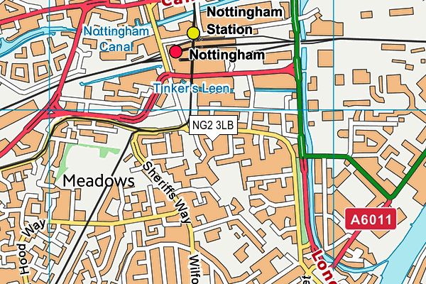 NG2 3LB map - OS VectorMap District (Ordnance Survey)