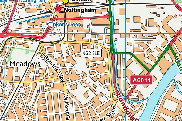 NG2 3LE map - OS VectorMap District (Ordnance Survey)