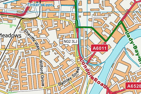 NG2 3LJ map - OS VectorMap District (Ordnance Survey)