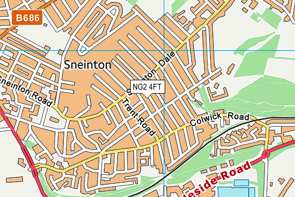 NG2 4FT map - OS VectorMap District (Ordnance Survey)