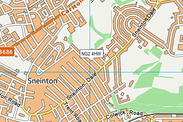 NG2 4HW map - OS VectorMap District (Ordnance Survey)