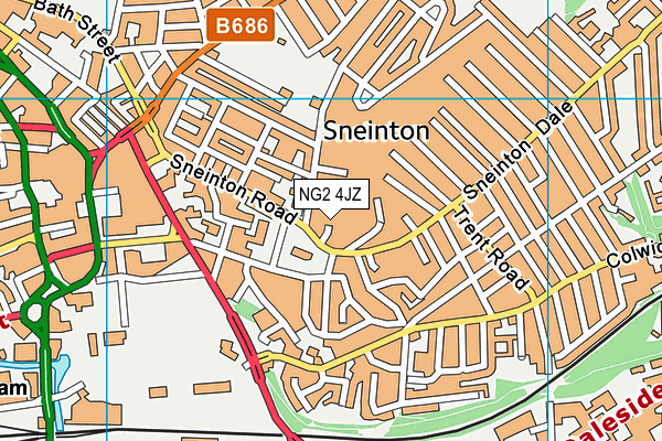 NG2 4JZ map - OS VectorMap District (Ordnance Survey)