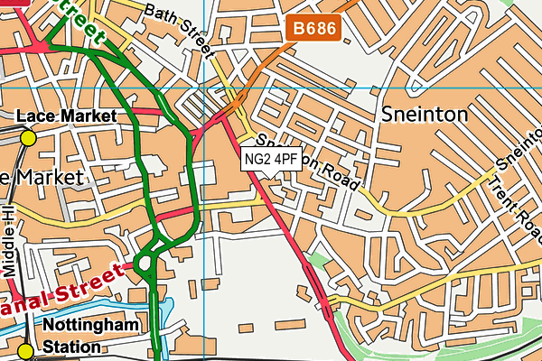 NG2 4PF map - OS VectorMap District (Ordnance Survey)