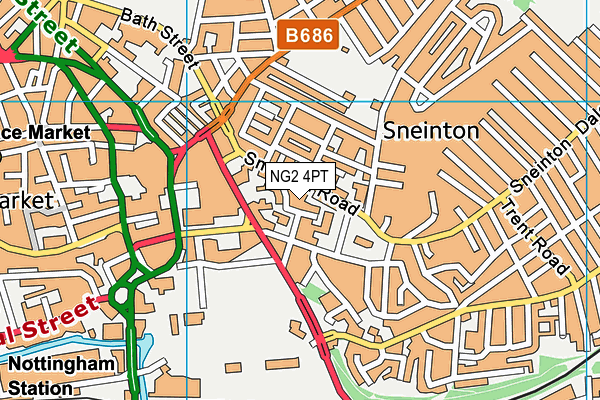 NG2 4PT map - OS VectorMap District (Ordnance Survey)