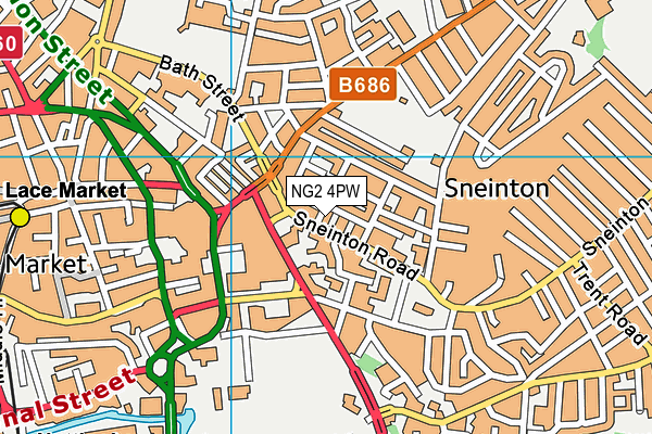 NG2 4PW map - OS VectorMap District (Ordnance Survey)
