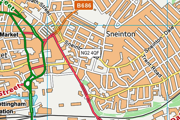 William Booth Primary and Nursery School map (NG2 4QF) - OS VectorMap District (Ordnance Survey)