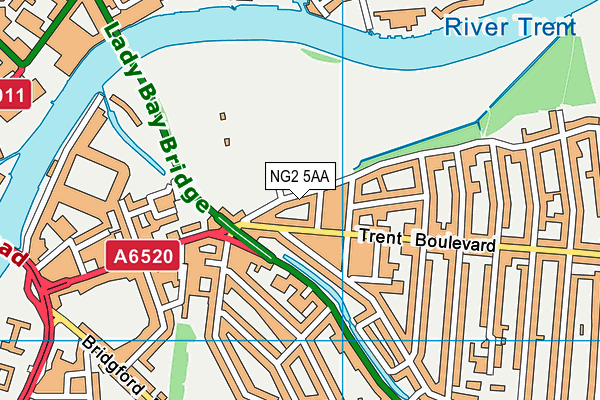 NG2 5AA map - OS VectorMap District (Ordnance Survey)