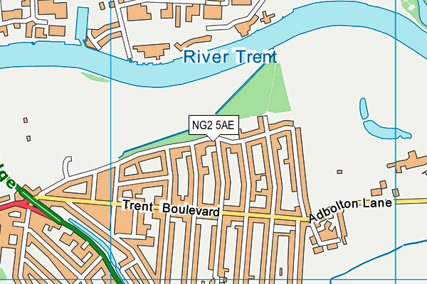 NG2 5AE map - OS VectorMap District (Ordnance Survey)