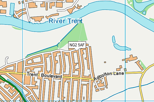 NG2 5AF map - OS VectorMap District (Ordnance Survey)