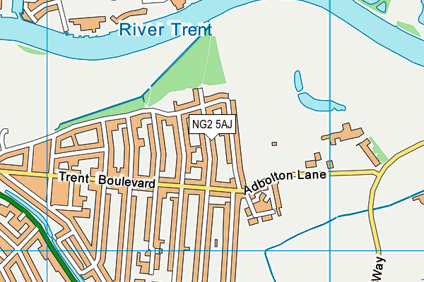 NG2 5AJ map - OS VectorMap District (Ordnance Survey)