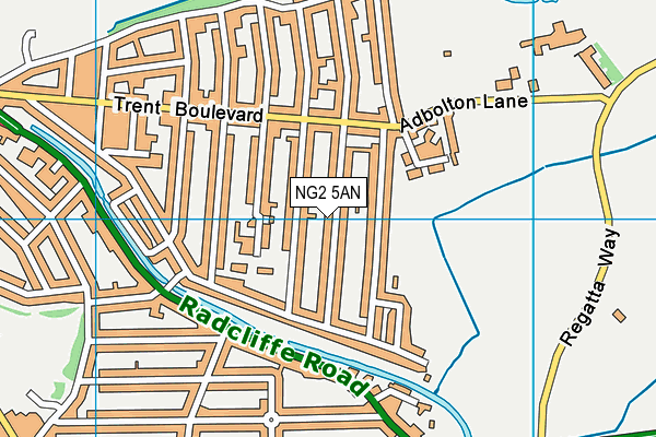 NG2 5AN map - OS VectorMap District (Ordnance Survey)
