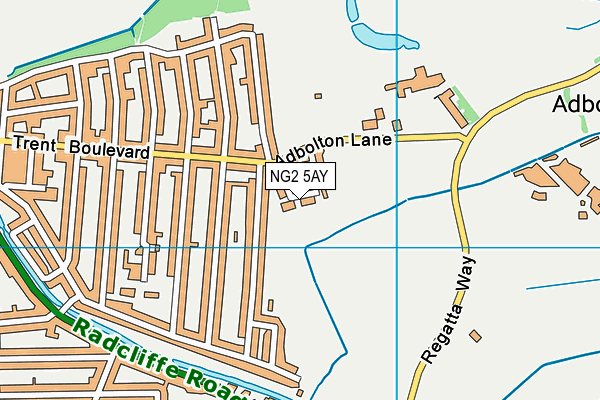 NG2 5AY map - OS VectorMap District (Ordnance Survey)