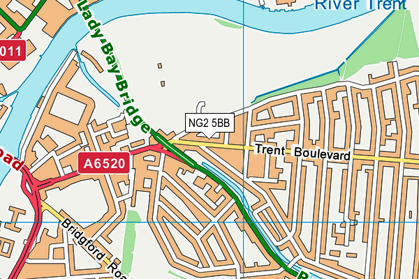 NG2 5BB map - OS VectorMap District (Ordnance Survey)