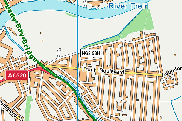 NG2 5BH map - OS VectorMap District (Ordnance Survey)