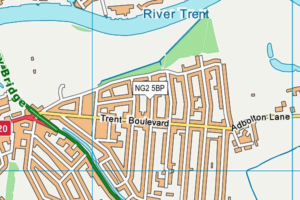 NG2 5BP map - OS VectorMap District (Ordnance Survey)