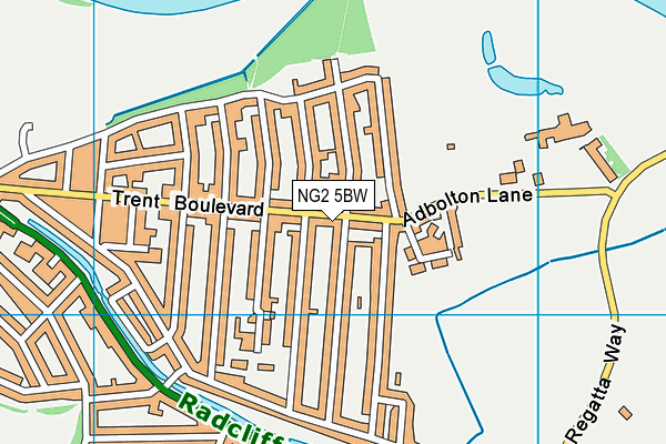 NG2 5BW map - OS VectorMap District (Ordnance Survey)