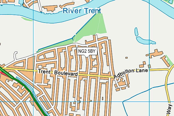 NG2 5BY map - OS VectorMap District (Ordnance Survey)