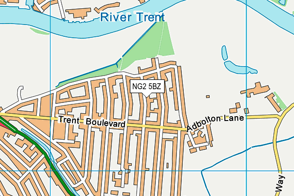 NG2 5BZ map - OS VectorMap District (Ordnance Survey)