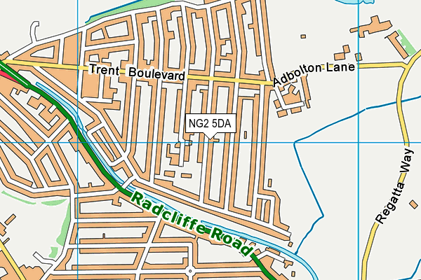 NG2 5DA map - OS VectorMap District (Ordnance Survey)