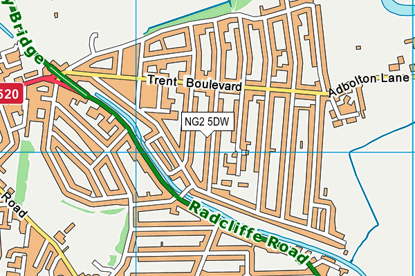 NG2 5DW map - OS VectorMap District (Ordnance Survey)