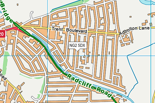 NG2 5DX map - OS VectorMap District (Ordnance Survey)