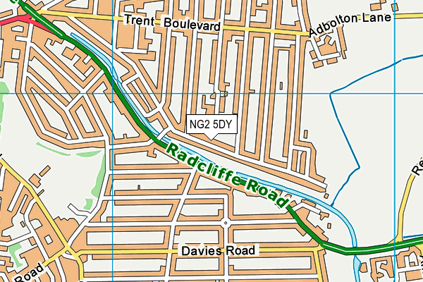 NG2 5DY map - OS VectorMap District (Ordnance Survey)